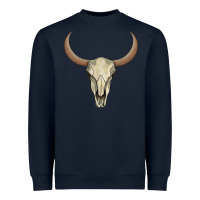 Navy bull skull Heavyweight Sweatshirt - AdoDesignShop