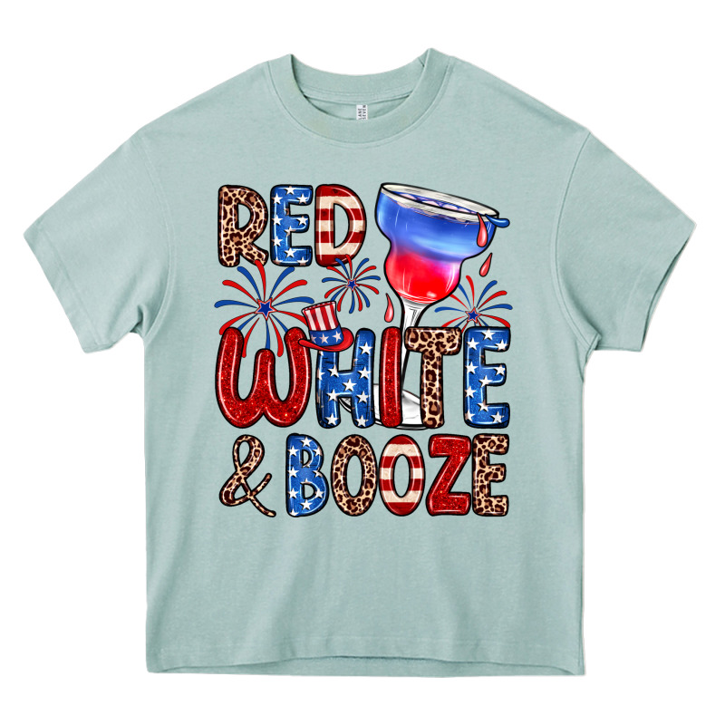Red White And Booze Heavy Core Tee by Zillion Design Studio | Teevron
