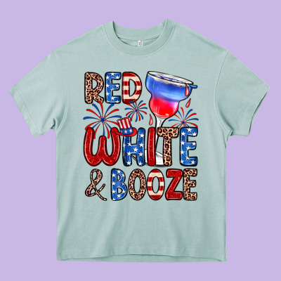Red White And Booze Heavy Core Tee Designed By Zillion Design Studio