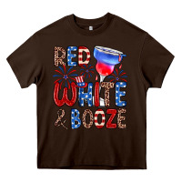 Chocolate Brown red white and booze Heavy Core Tee - Zillion Design Studio