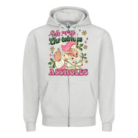 Dove Grey merry christmas assholes Zipper Hoodie - MaliasSmallBusiness