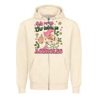 Sandshell merry christmas assholes Zipper Hoodie - MaliasSmallBusiness