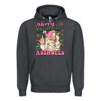 Smoke merry christmas assholes Zipper Hoodie - MaliasSmallBusiness