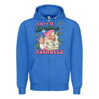 True Royal merry christmas assholes Zipper Hoodie - MaliasSmallBusiness