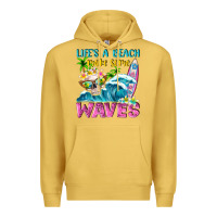 Antique Gold Life's a beach make some waves Premium Hoodie - NancyCooperArtShop