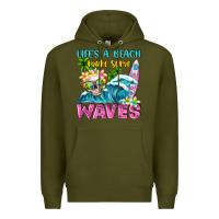 Army Green Life's a beach make some waves Premium Hoodie - NancyCooperArtShop