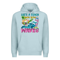 Blue Mist Life's a beach make some waves Premium Hoodie - NancyCooperArtShop