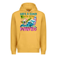 Mustard Life's a beach make some waves Premium Hoodie - NancyCooperArtShop
