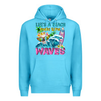 Ocean Blue Life's a beach make some waves Premium Hoodie - NancyCooperArtShop