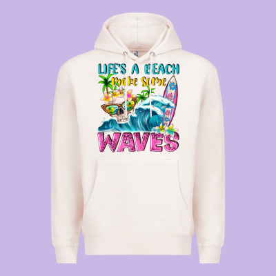 Life's A Beach Make Some Waves Premium Hoodie Designed By Nancycooperartshop