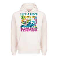 Pale Pink Life's a beach make some waves Premium Hoodie - NancyCooperArtShop