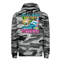 Slate Camo Life's a beach make some waves Premium Hoodie - NancyCooperArtShop