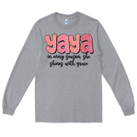 Heather Grey yaya in every season, she shines with grace Long Sleeve Tee - MaliasSmallBusiness