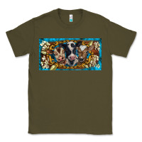 Army Green western cow turquoise’s white flowers license plate template Classic Tee - BarkalooDesign