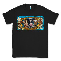 Black western cow turquoise’s white flowers license plate template Classic Tee - BarkalooDesign