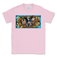 Bubblegum Pink western cow turquoise’s white flowers license plate template Classic Tee - BarkalooDesign