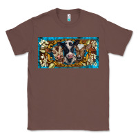 Chestnut western cow turquoise’s white flowers license plate template Classic Tee - BarkalooDesign