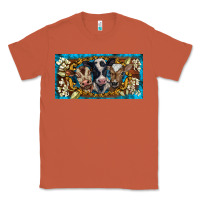 Copper western cow turquoise’s white flowers license plate template Classic Tee - BarkalooDesign