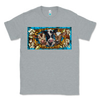 Heather Grey western cow turquoise’s white flowers license plate template Classic Tee - BarkalooDesign