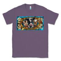 Lavender western cow turquoise’s white flowers license plate template Classic Tee - BarkalooDesign