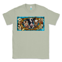 Matcha western cow turquoise’s white flowers license plate template Classic Tee - BarkalooDesign