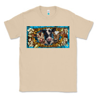 Mushroom western cow turquoise’s white flowers license plate template Classic Tee - BarkalooDesign