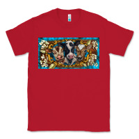 Red western cow turquoise’s white flowers license plate template Classic Tee - BarkalooDesign