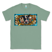Sage western cow turquoise’s white flowers license plate template Classic Tee - BarkalooDesign