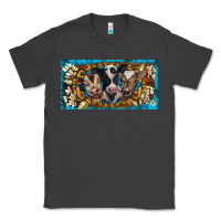 Smoke western cow turquoise’s white flowers license plate template Classic Tee - BarkalooDesign