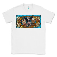 White western cow turquoise’s white flowers license plate template Classic Tee - BarkalooDesign