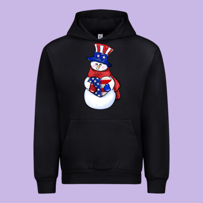 Patriotic Snowman 4th Of July Urban Hoodie Designed By Howdyjamesfarm