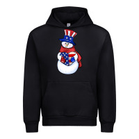 Black Patriotic snowman 4th of july Urban Hoodie - HowdyJamesFarm