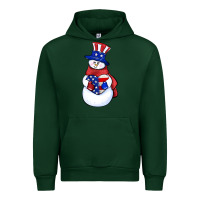 Forest Green Patriotic snowman 4th of july Urban Hoodie - HowdyJamesFarm