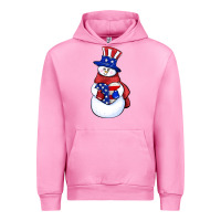 Fuchsia Pink Patriotic snowman 4th of july Urban Hoodie - HowdyJamesFarm