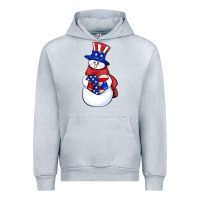 Heather Grey Patriotic snowman 4th of july Urban Hoodie - HowdyJamesFarm