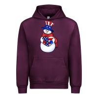 Mauve Wine Patriotic snowman 4th of july Urban Hoodie - HowdyJamesFarm