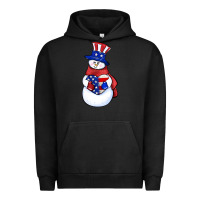 Pigment Black Patriotic snowman 4th of july Urban Hoodie - HowdyJamesFarm