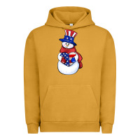 Pigment Peanut Butter Patriotic snowman 4th of july Urban Hoodie - HowdyJamesFarm