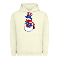 Pigment Pistachio Patriotic snowman 4th of july Urban Hoodie - HowdyJamesFarm