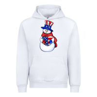 White Patriotic snowman 4th of july Urban Hoodie - HowdyJamesFarm