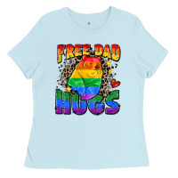 Baby Blue free dad hugs Ladies Tee - Zillion Design Studio