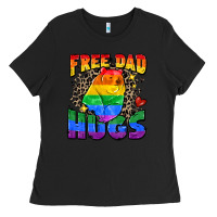 Black free dad hugs Ladies Tee - Zillion Design Studio