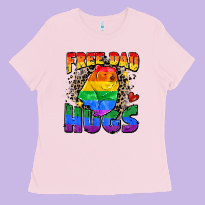 Free Dad Hugs Ladies Tee Designed By Zillion Design Studio