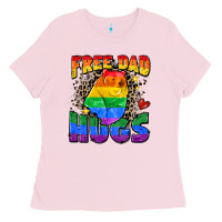 Bubblegum Pink free dad hugs Ladies Tee - Zillion Design Studio