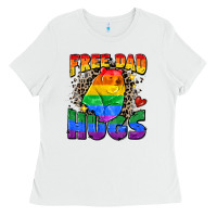 White free dad hugs Ladies Tee - Zillion Design Studio