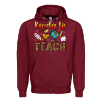 Burgundy ready to teach Zipper Hoodie - NancyCooperArtShop