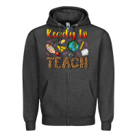 Charcoal Heather ready to teach Zipper Hoodie - NancyCooperArtShop