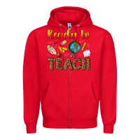 Red ready to teach Zipper Hoodie - NancyCooperArtShop
