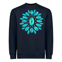 Navy turqoise gemstone Heavyweight Sweatshirt - AdoDesignShop