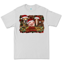 Dove Grey merry christmas farm animals Premium Tee - RanaPortraitStore